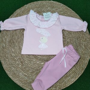 Chandal niña patita paraguas rosa