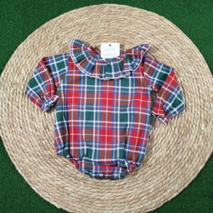 Pelele cuadros verde y rojos