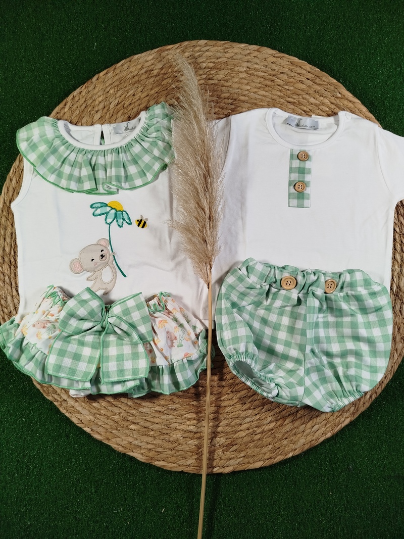 Conjunto bebe niño osito margarita - Imagen 3