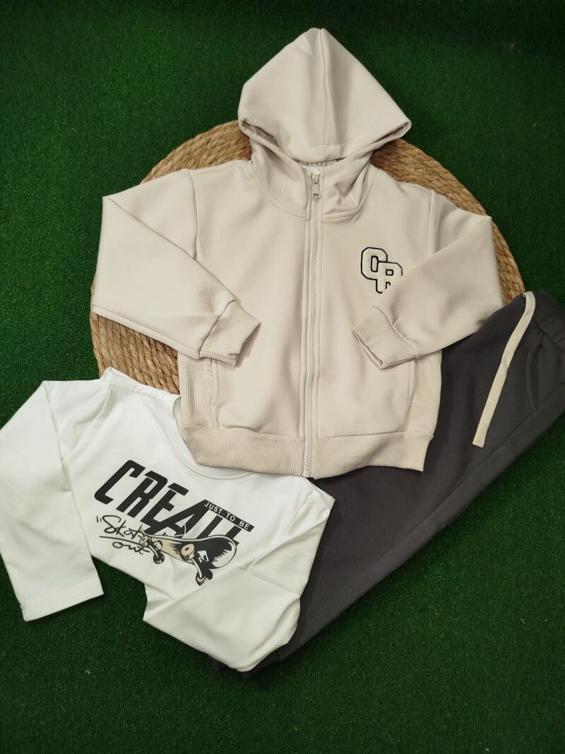 Chandal 3 piezas beige CR