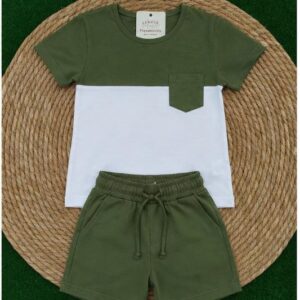 Conjunto niño caqui bolsillo