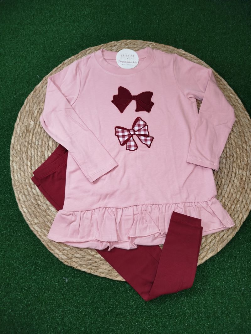 Conjunto leggins granate lazo
