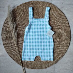 Peto vichy verde agua con bolsillo